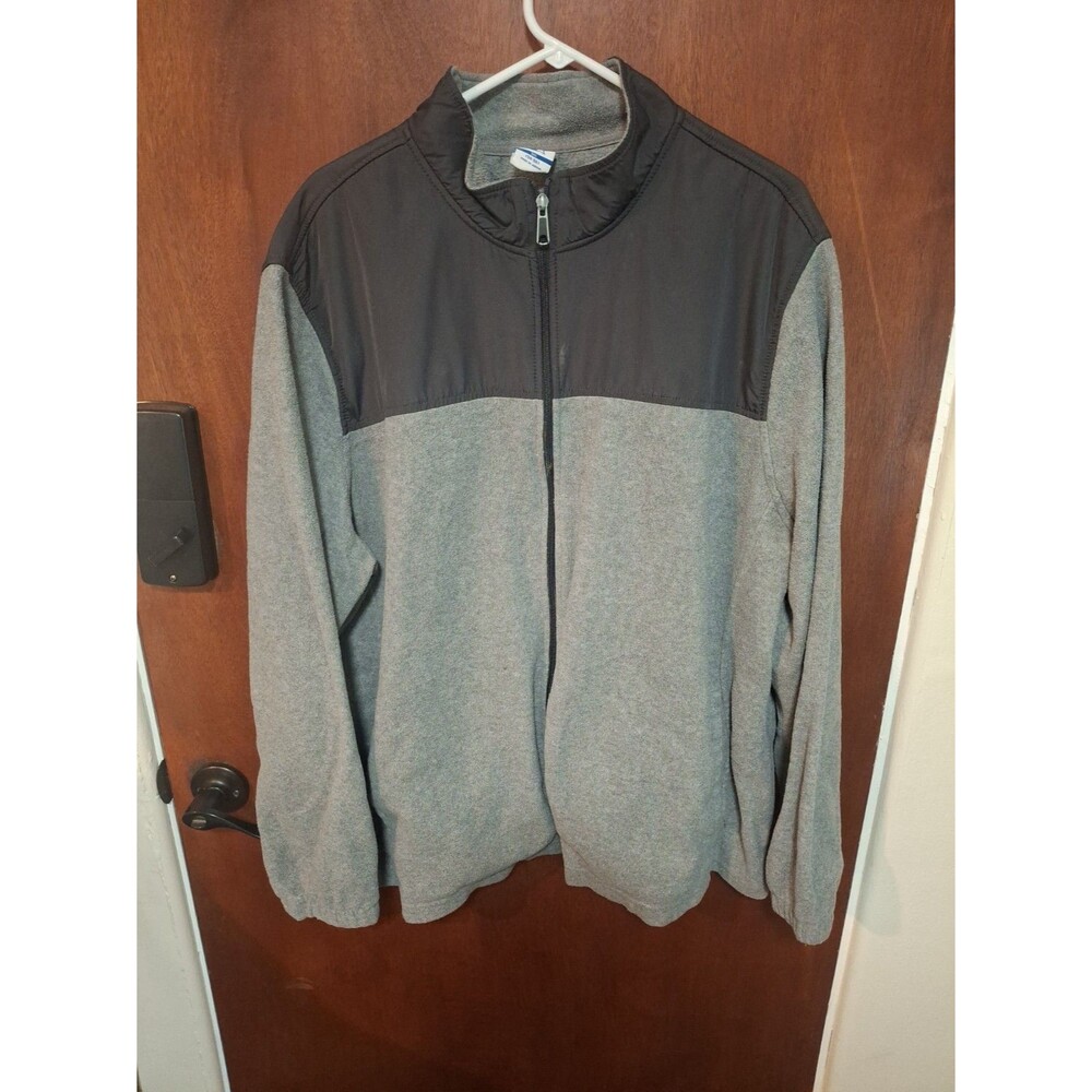 Fleece Starter Jacket Gray & Black Men's 3XL full Zip